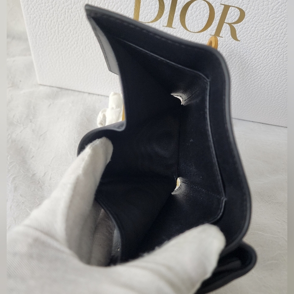 Auth Dior Saddle Black Trifold Wallet - Picture 7 of 12